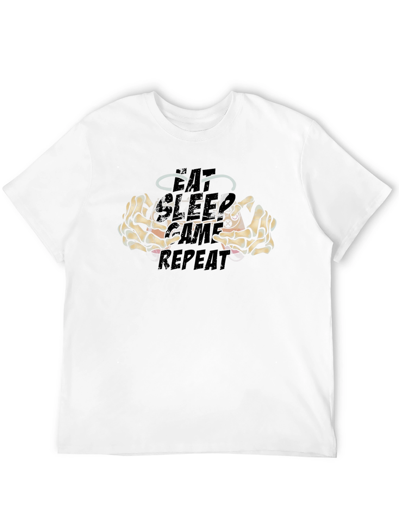 Eat Sleep Game Repeat Black Graphic Tee