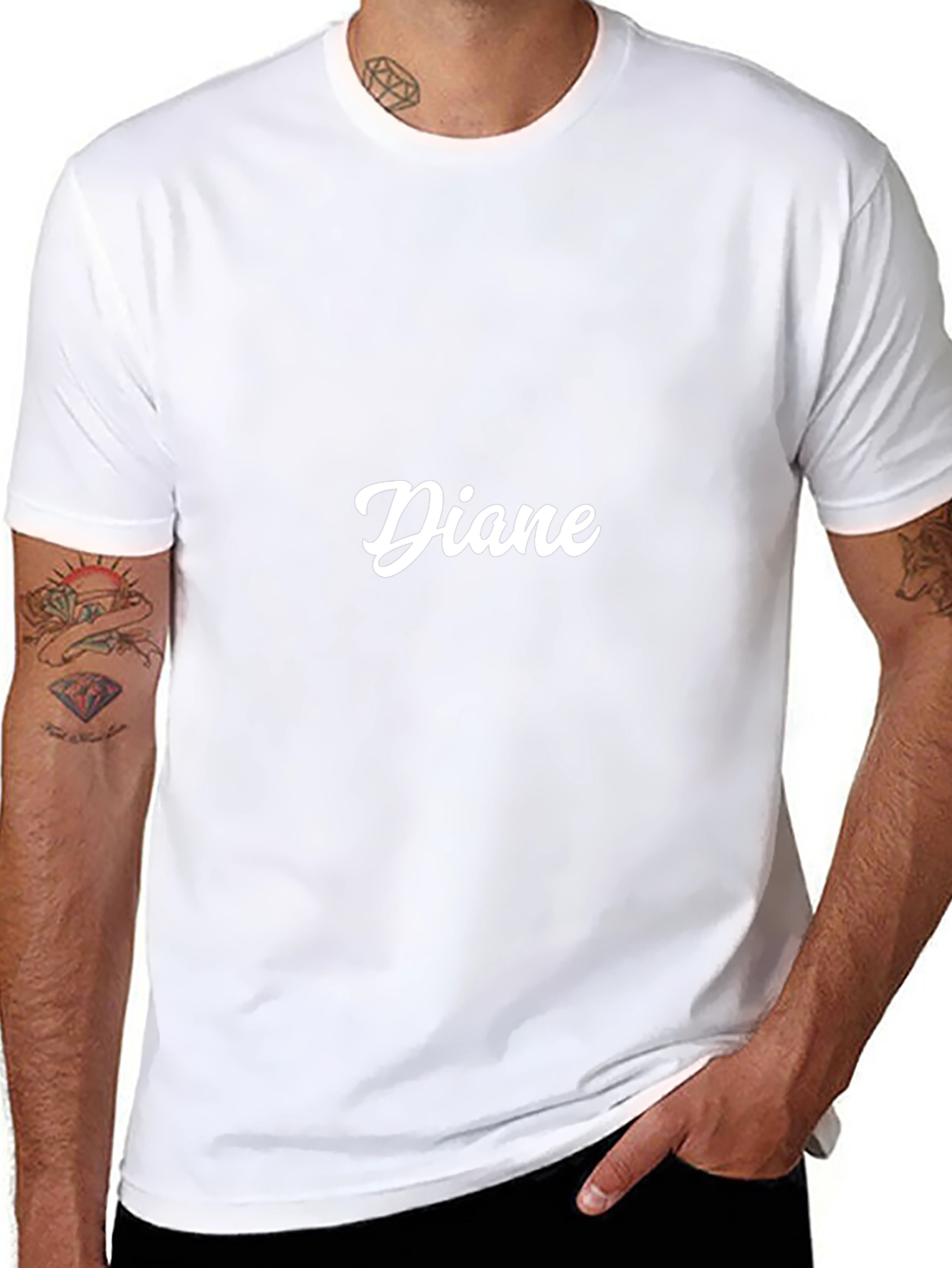 Custom Diane Graphic Tee - Black Cotton T-Shirt