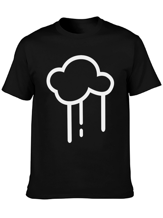 Rainy Cloud Graphic Tee - Classic Black Cotton