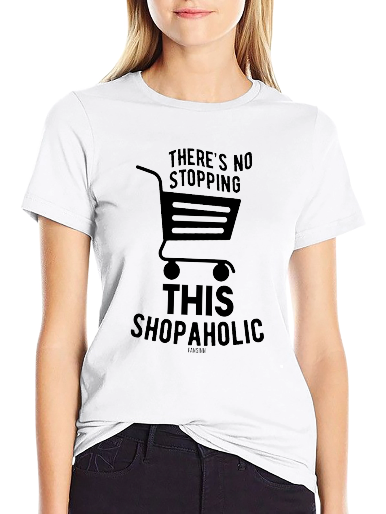 Shopaholic Graphic Tee - Black Cotton Shirt