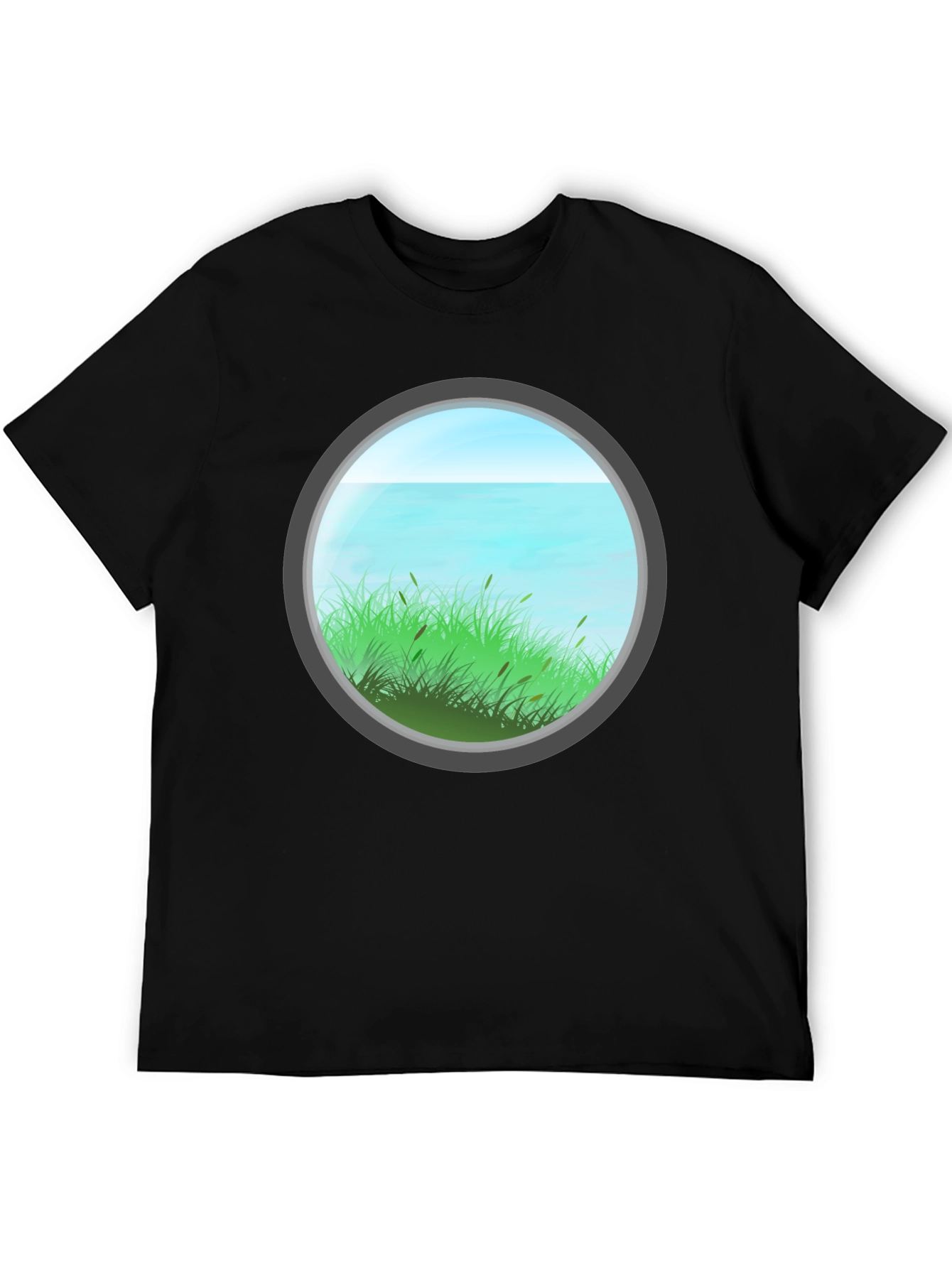 Nature View Graphic Tee - Black Cotton Blend
