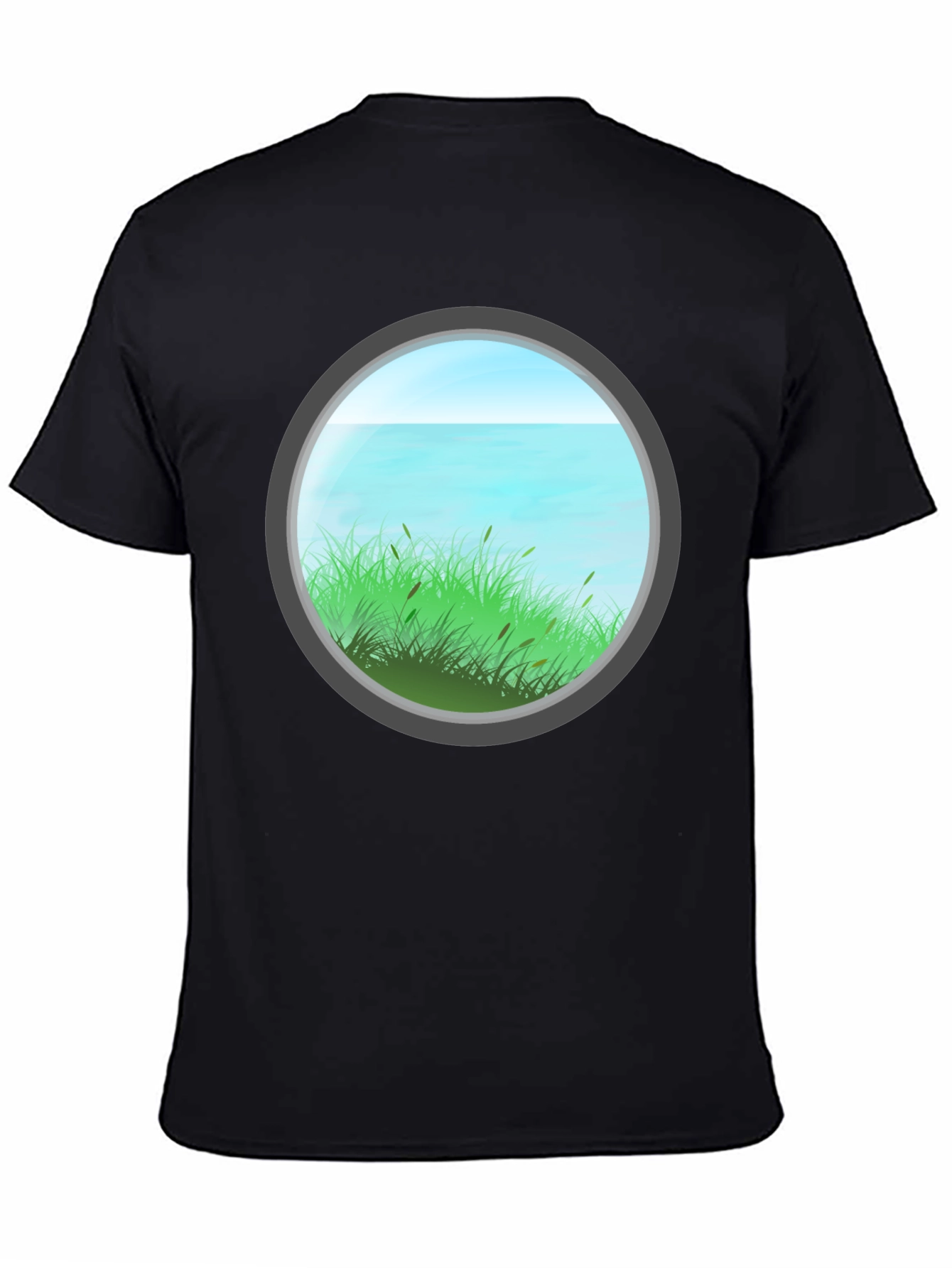 Nature View Graphic Tee - Black Cotton Blend