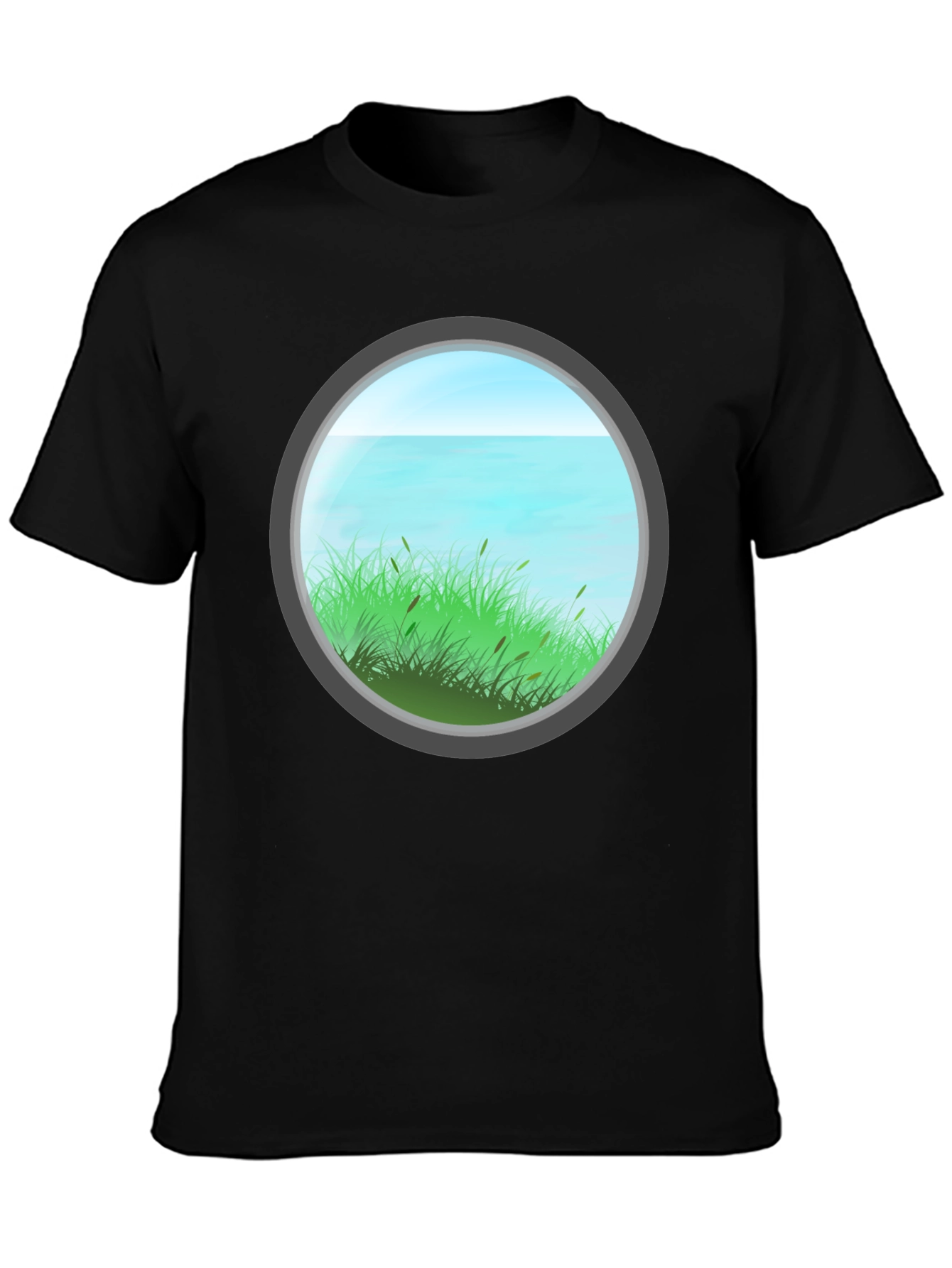 Nature View Graphic Tee - Black Cotton Blend