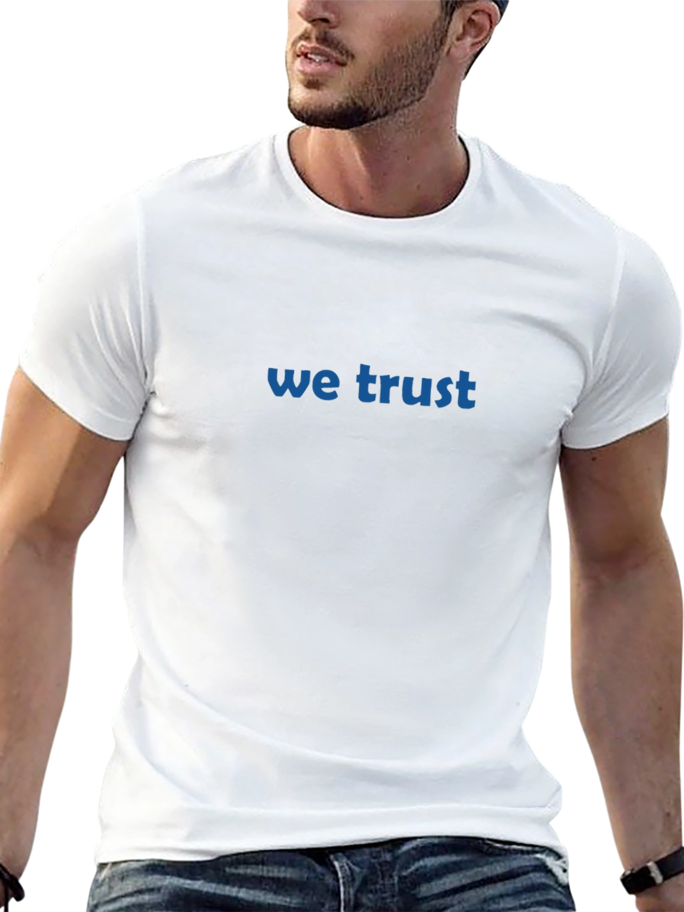We Trust T-Shirt - Classic Black Crew Neck Tee