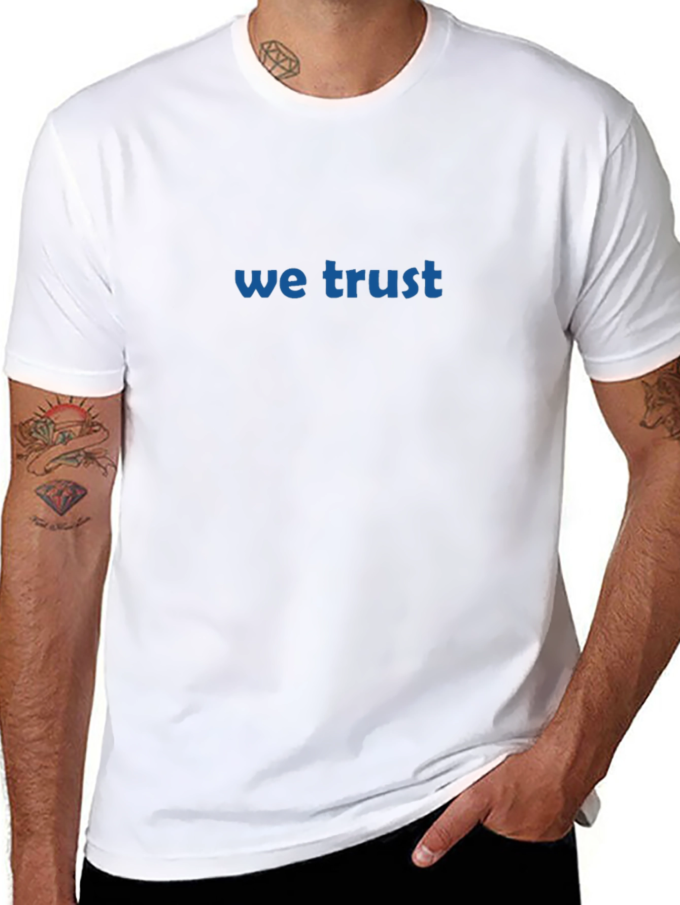 We Trust T-Shirt - Classic Black Crew Neck Tee