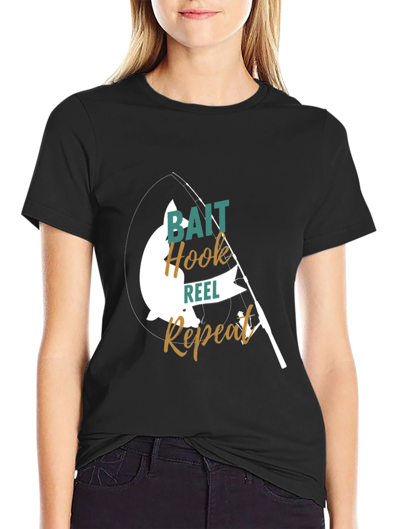 Fishing T-Shirt: Bait Hook Reel Repeat