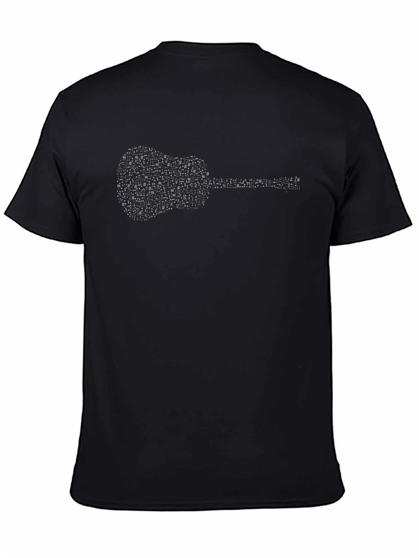 Guitar Notes Graphic Tee - Black Casual Shirt