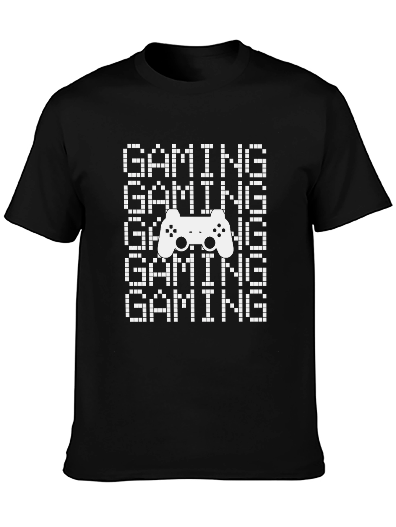 Gaming Controller Pixel Art Black T-Shirt