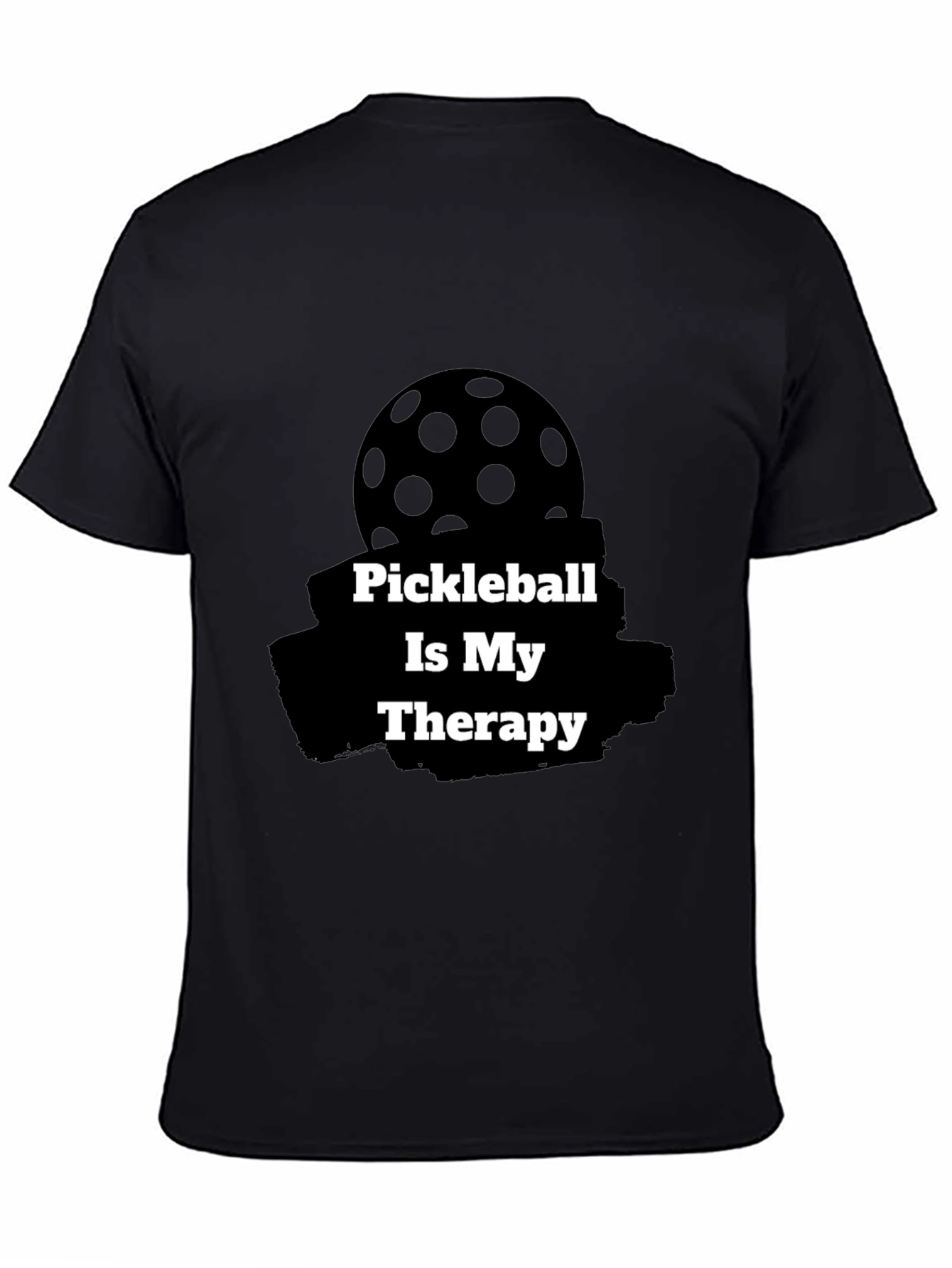 Pickleball Therapy T-Shirt - Black Graphic Tee