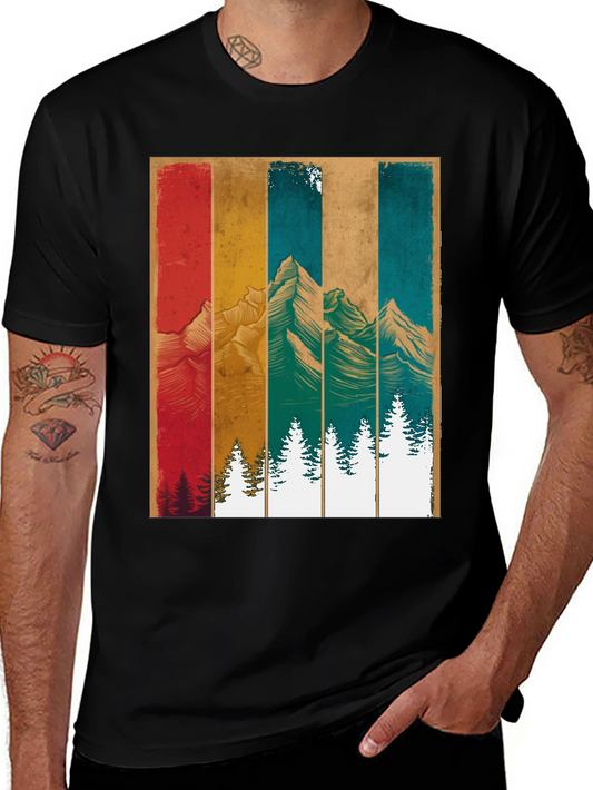 Retro Mountainscape Graphic Tee