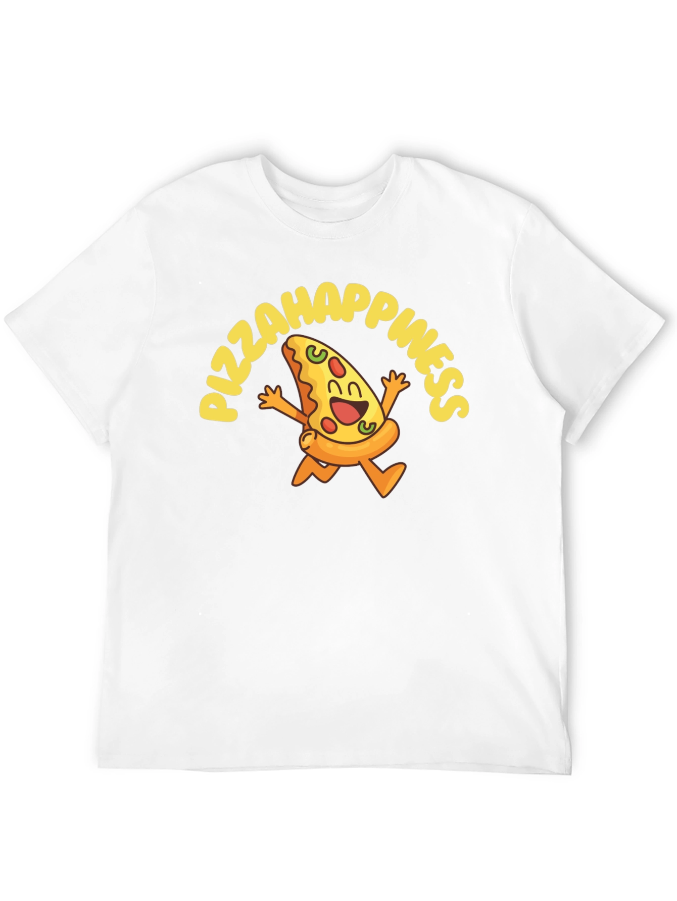 Pizza Happiness Graphic Black T-Shirt