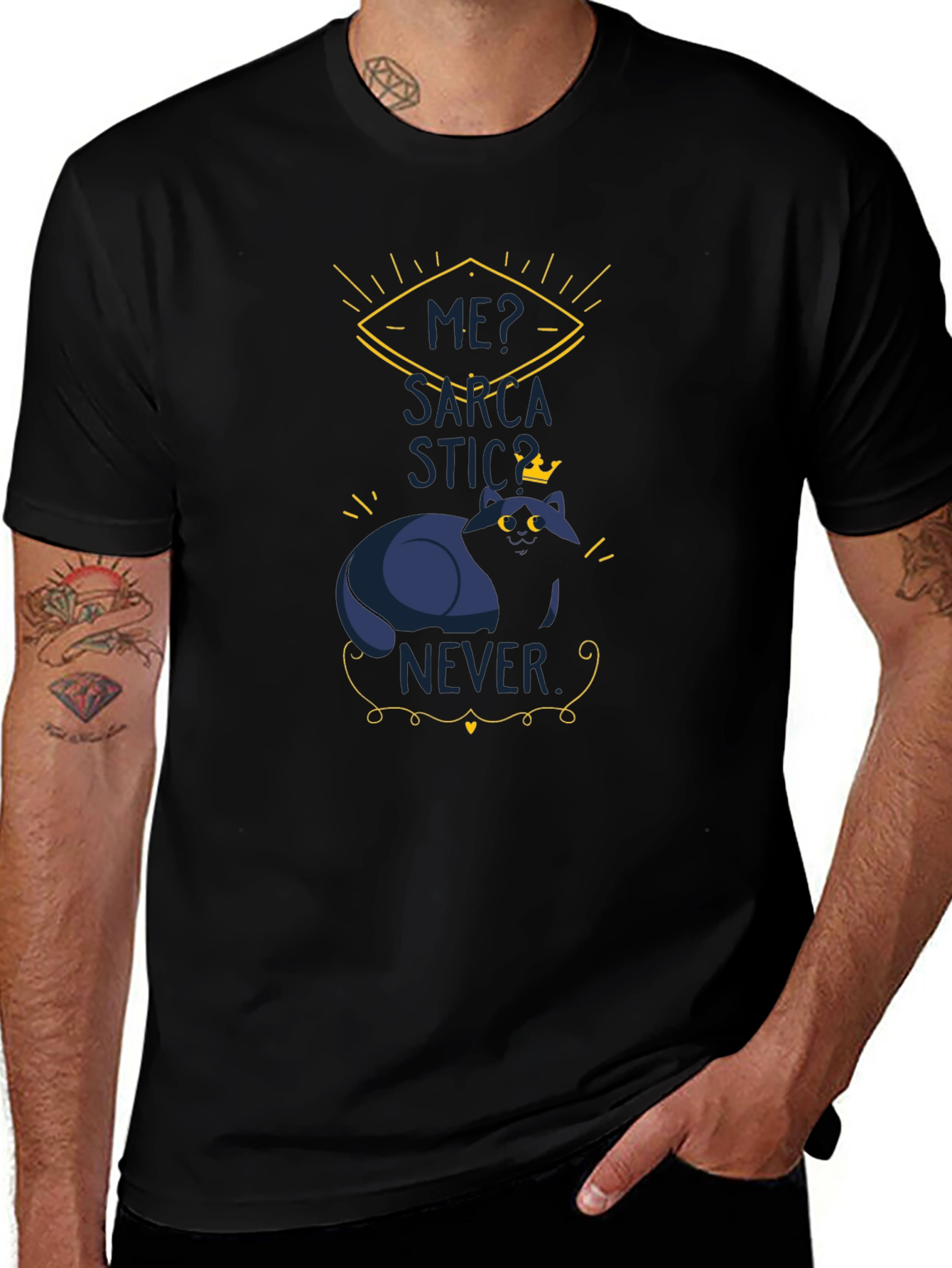 Sarcastic Cat T-Shirt - Mens Funny Graphic Tee