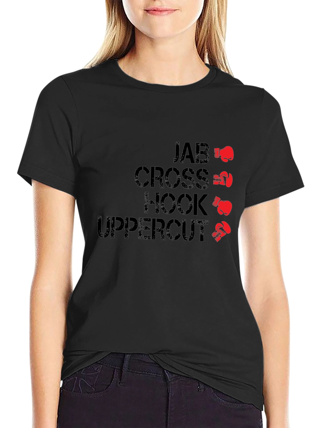 Boxing Moves Graphic Tee - Jab Cross Hook Uppercut