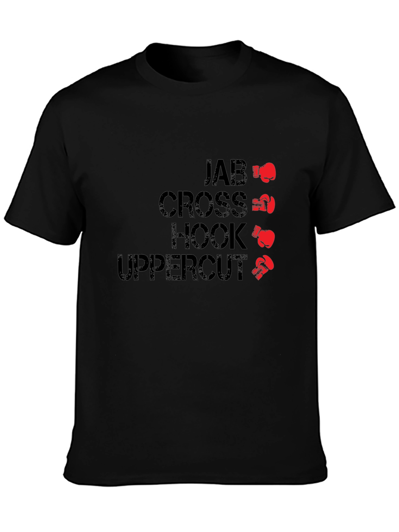 Boxing Moves Graphic Tee - Jab Cross Hook Uppercut