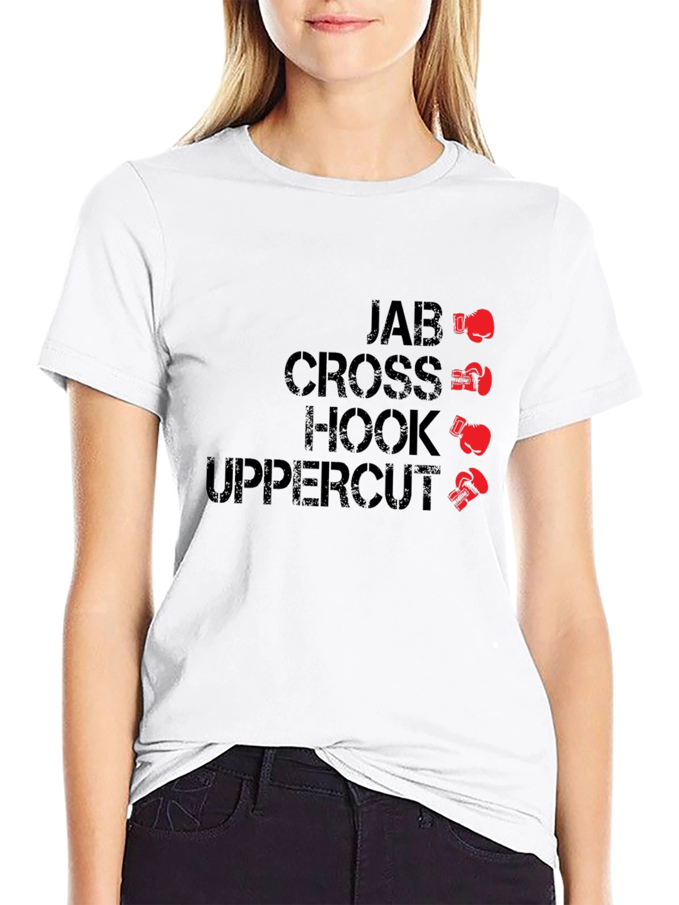 Boxing Moves Graphic Tee - Jab Cross Hook Uppercut