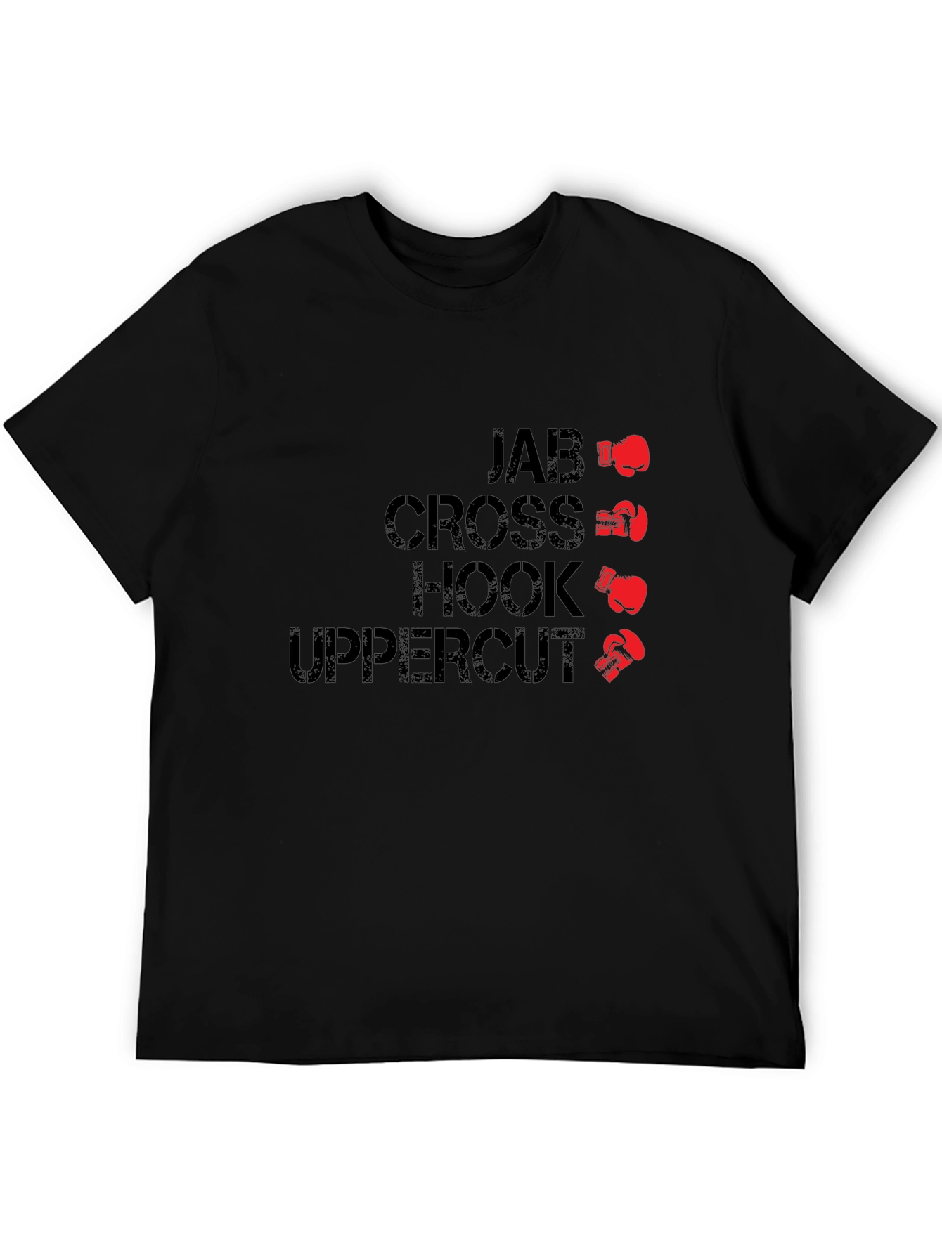 Boxing Moves Graphic Tee - Jab Cross Hook Uppercut