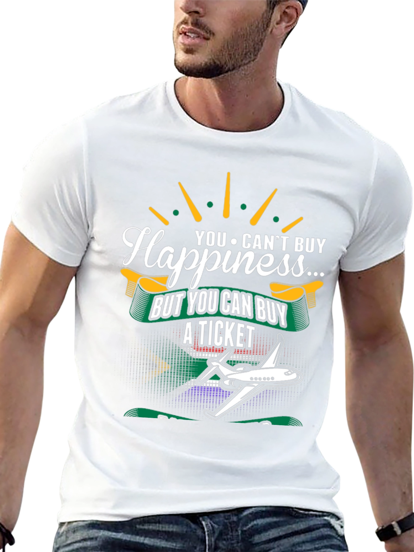 Happiness Ticket T-Shirt - Airplane Travel Tee