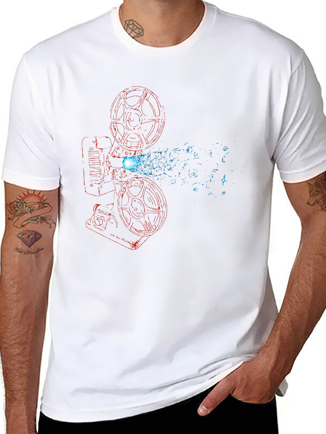 Retro Movie Projector Graphic T-Shirt