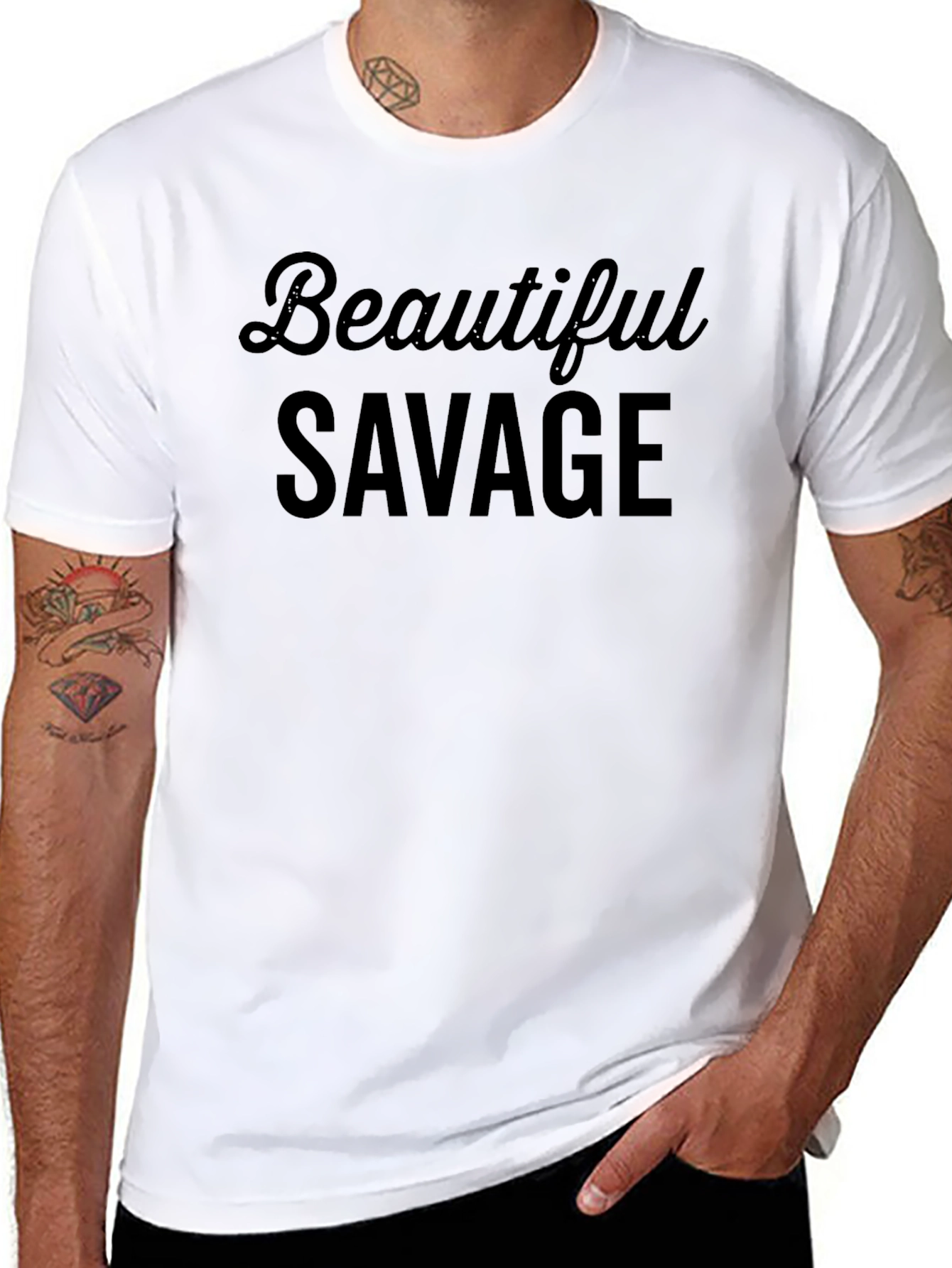 Beautiful Savage Graphic Tee - Trendy Casual Wear