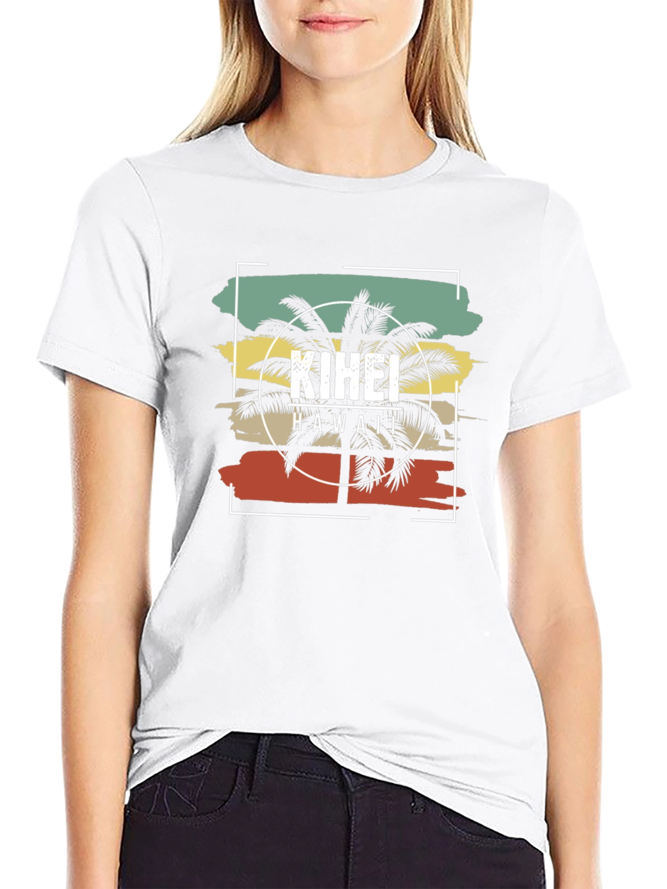 Kihei Hawaii Palm Tree Graphic Tee - Retro Style