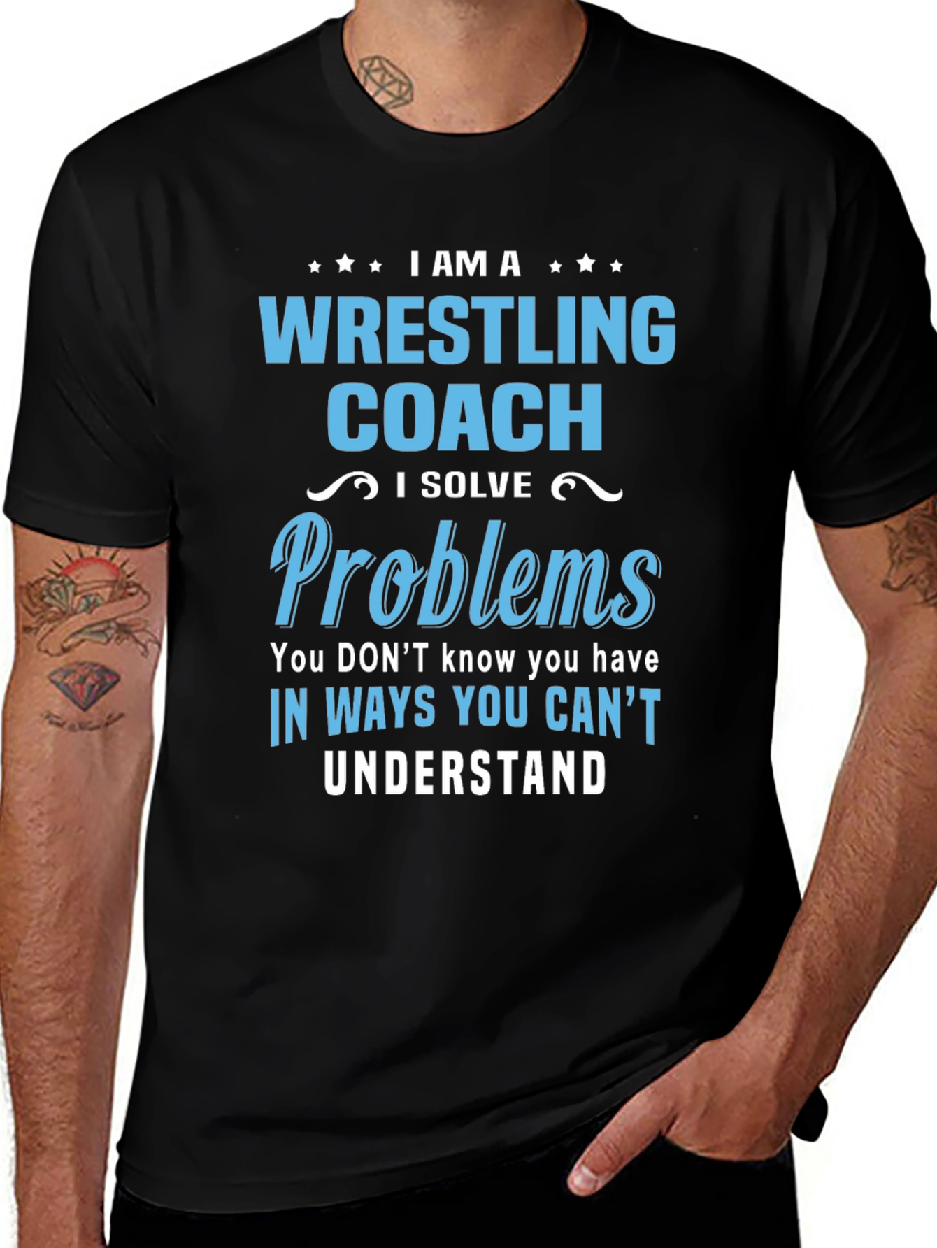 Wrestling Coach T-Shirt: I Solve Problems Tee