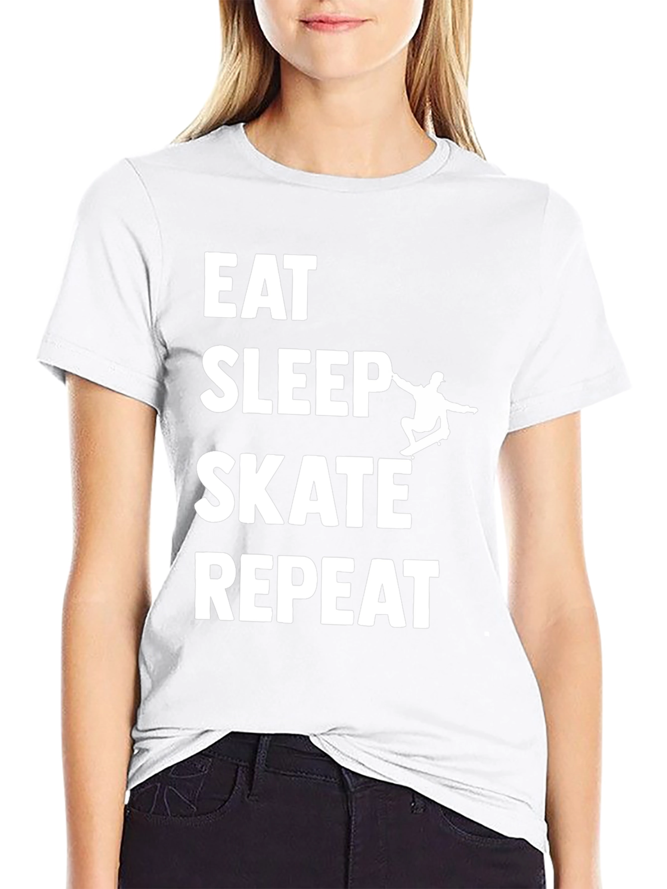 Eat Sleep Skate Repeat Graphic Tee - Black