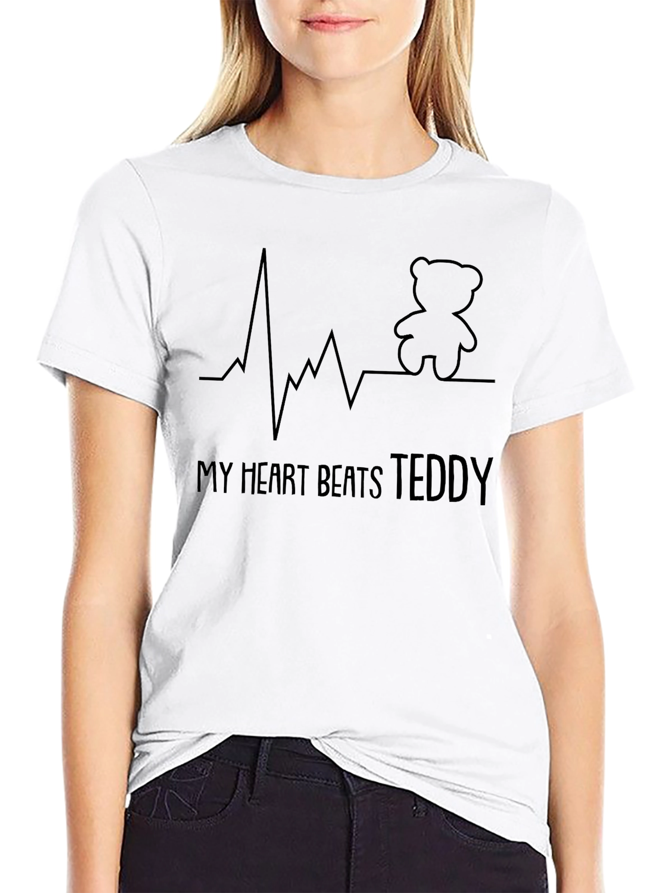My Heart Beats Teddy T-Shirt - Unique Graphic Tee