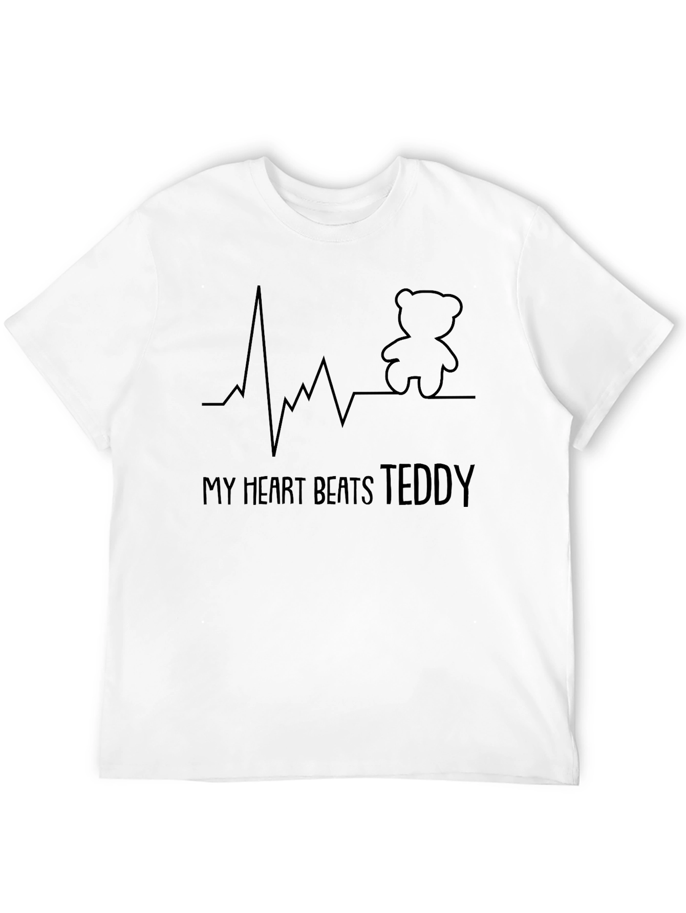 My Heart Beats Teddy T-Shirt - Unique Graphic Tee