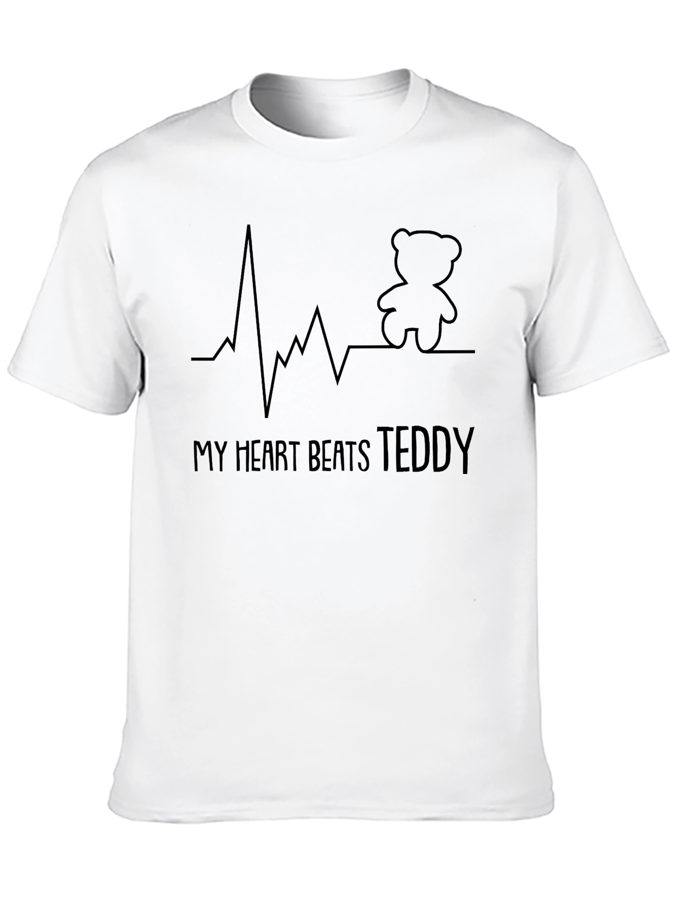 My Heart Beats Teddy T-Shirt - Unique Graphic Tee