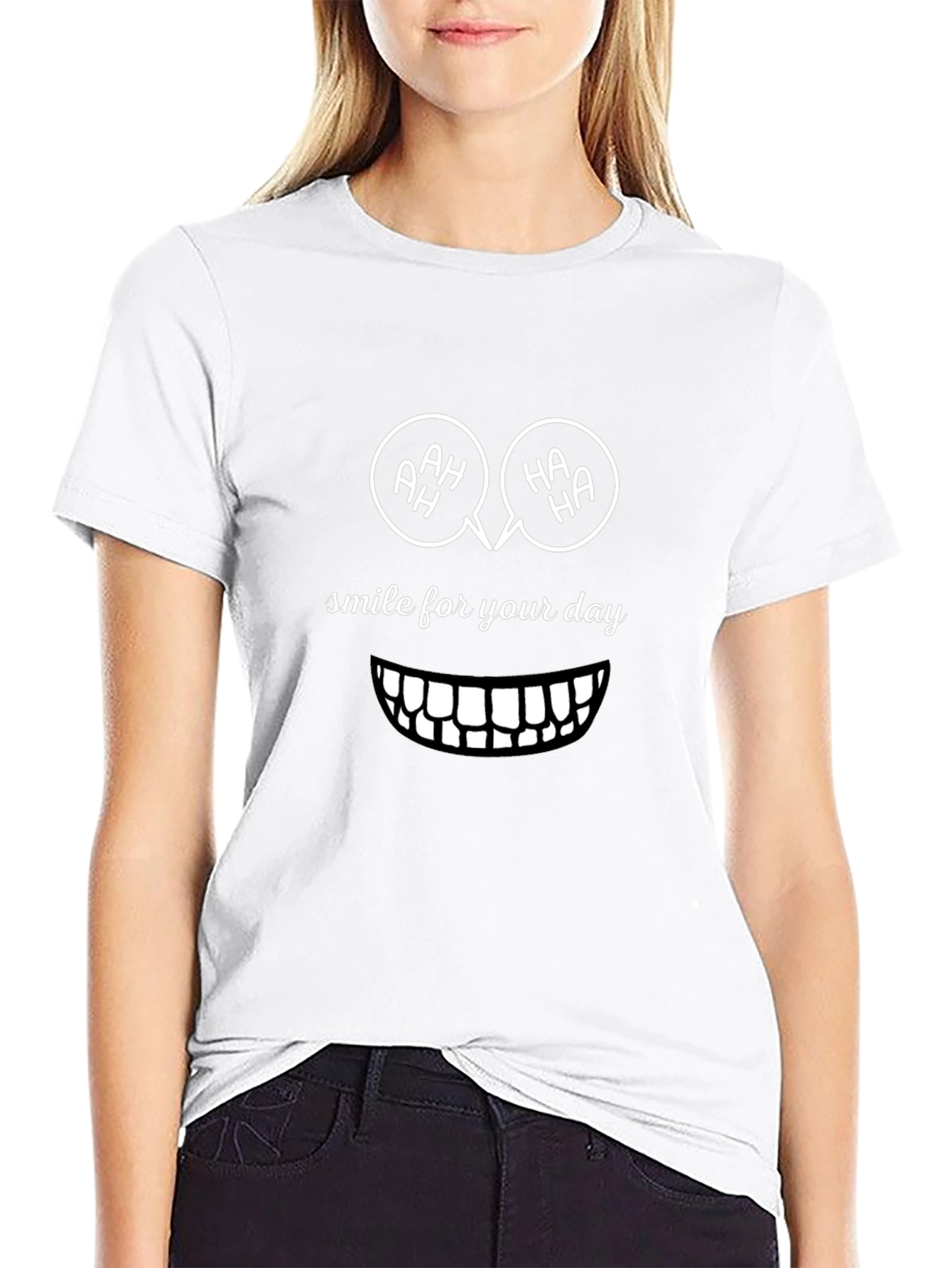 Smile for Your Day Graphic Tee - Black