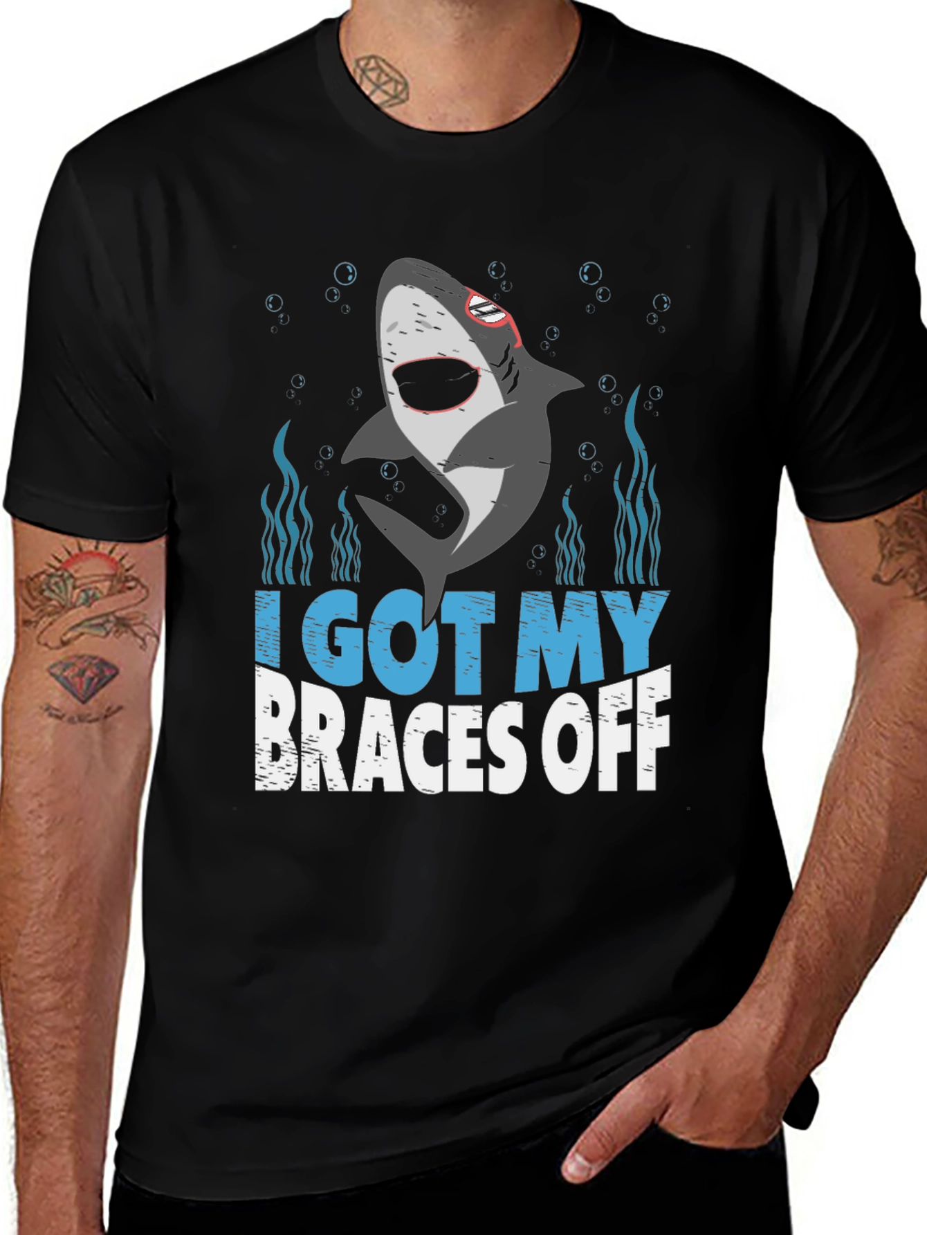 I Got My Braces Off Shark Graphic T-Shirt