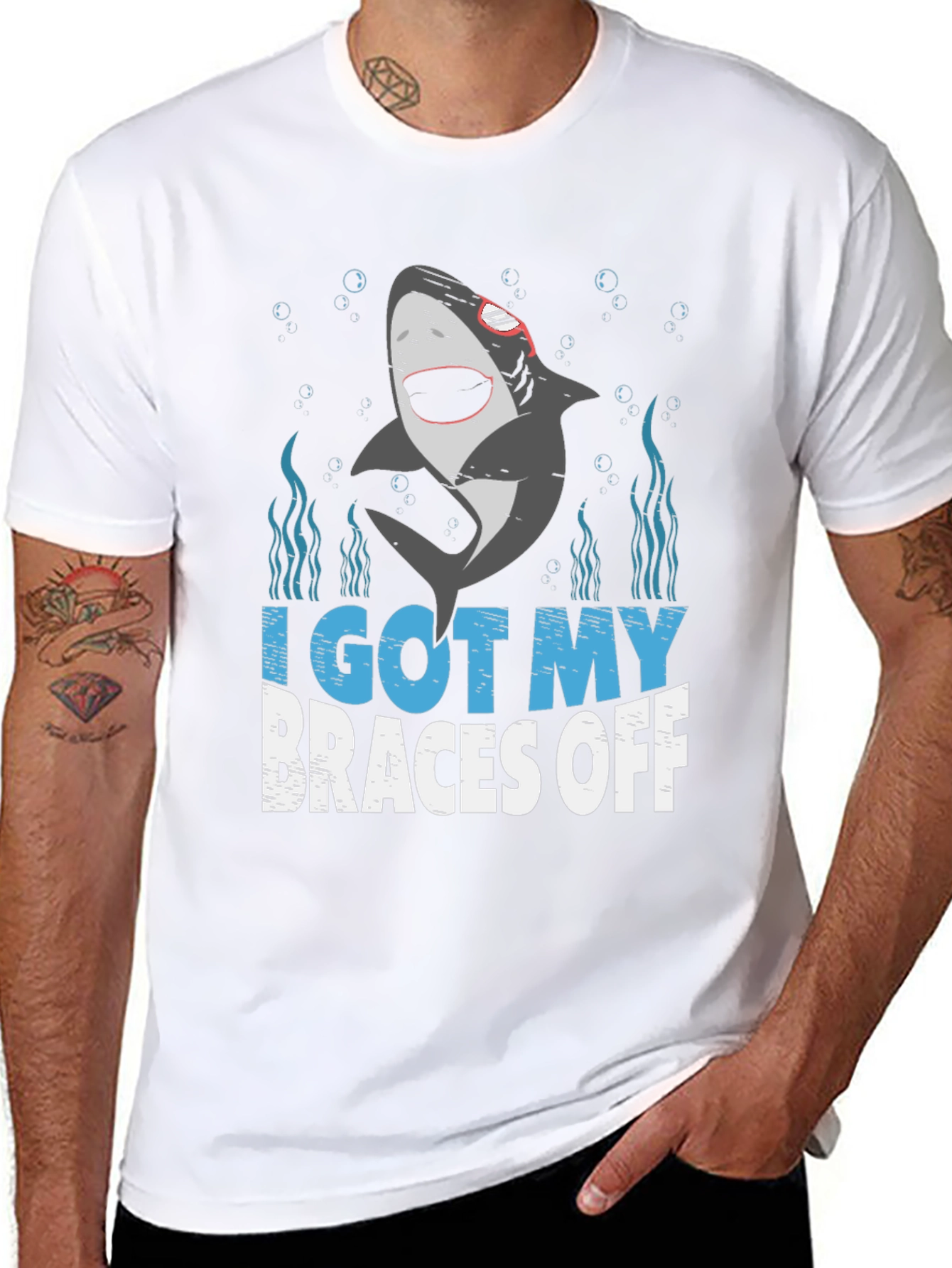 I Got My Braces Off Shark Graphic T-Shirt