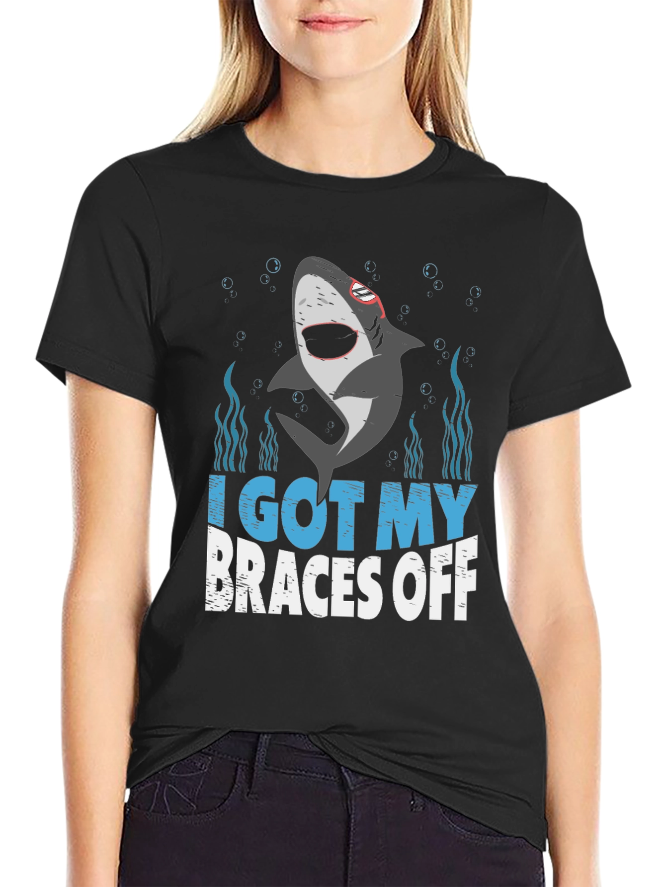 I Got My Braces Off Shark Graphic T-Shirt