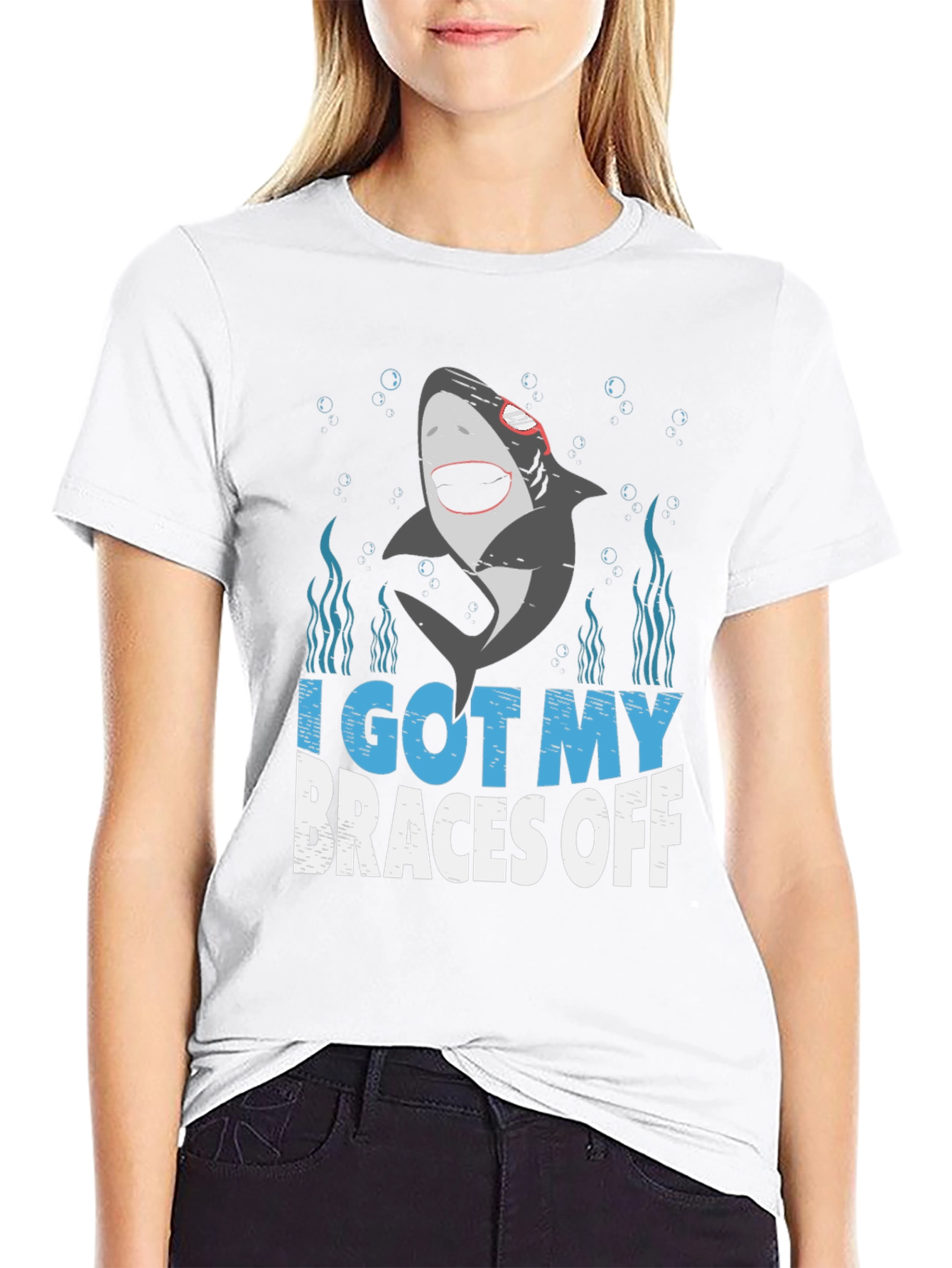 I Got My Braces Off Shark Graphic T-Shirt