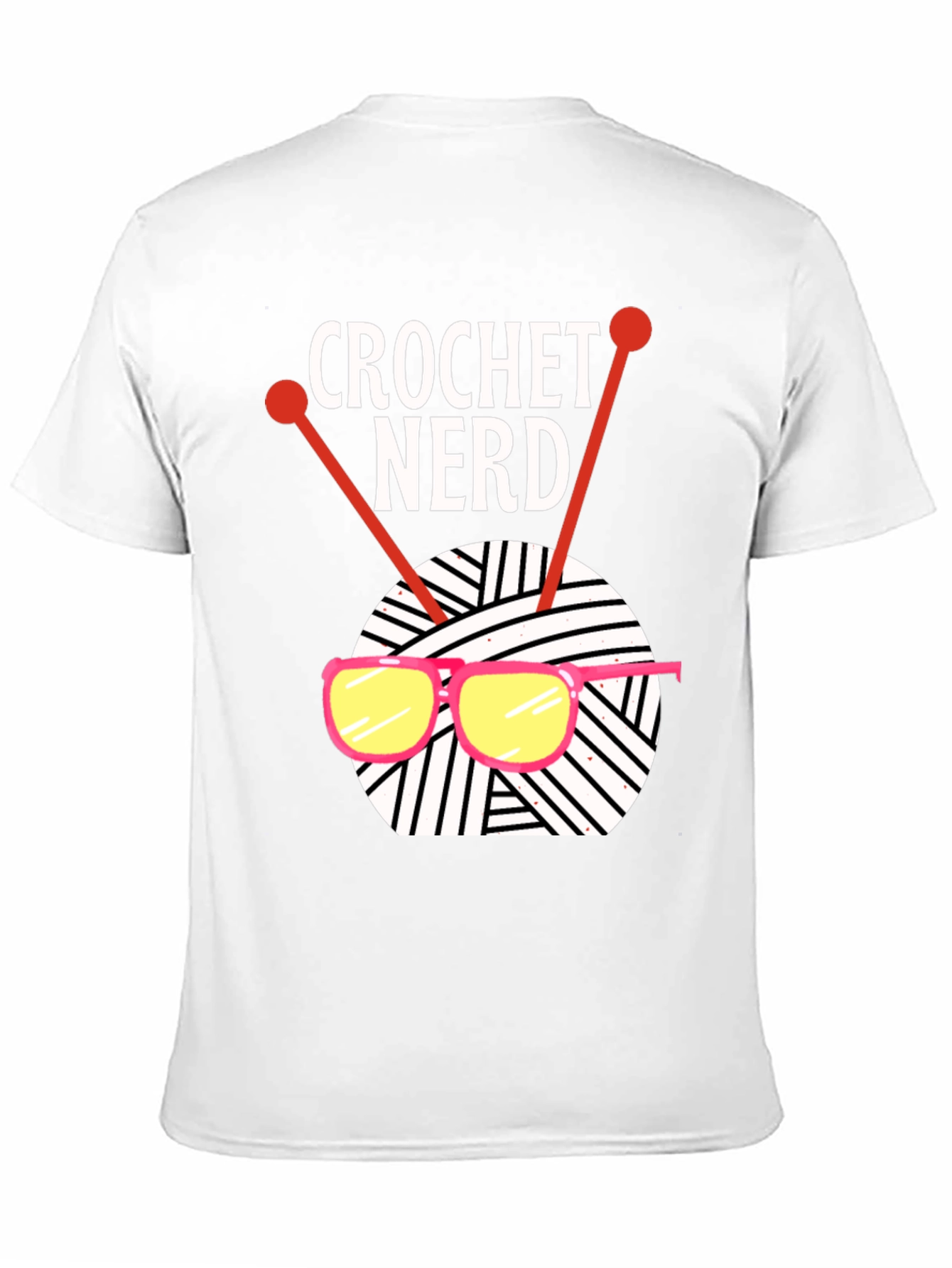 Crochet Nerd T-Shirt - Knitted Yarn & Glasses Tee