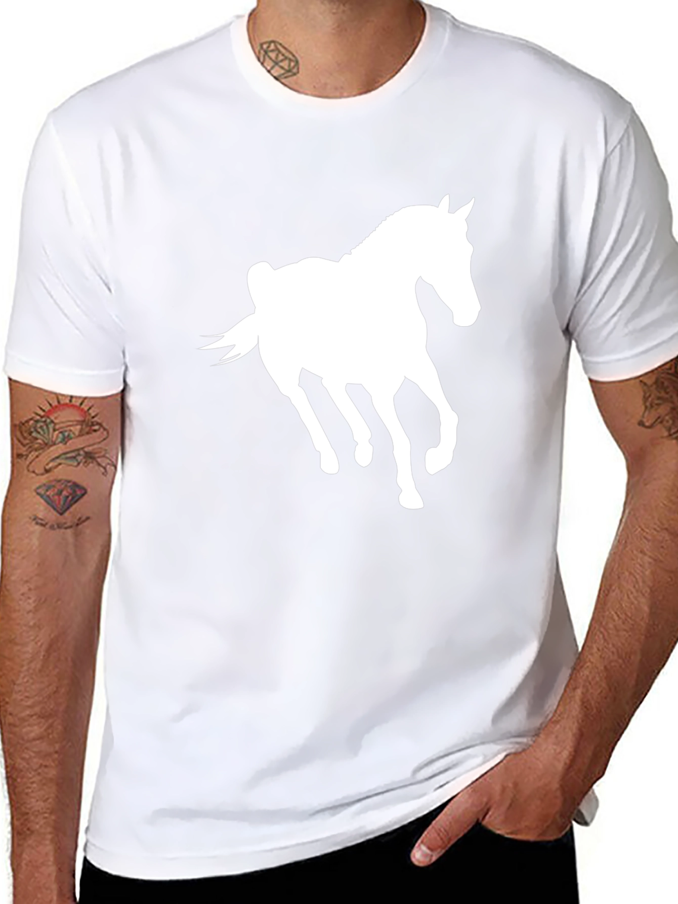 Black Horse Graphic Tee - Stylish Casual Wear