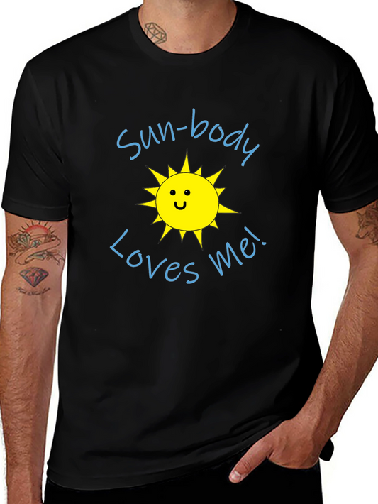 Sun-Body Loves Me Black Graphic Tee Shirt
