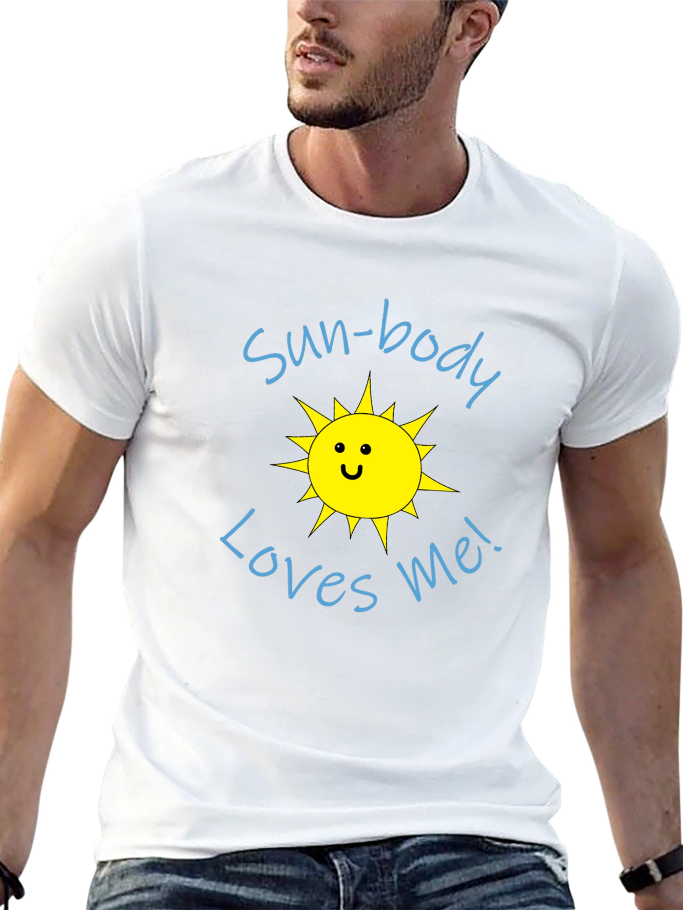 Sun-Body Loves Me Black Graphic Tee Shirt