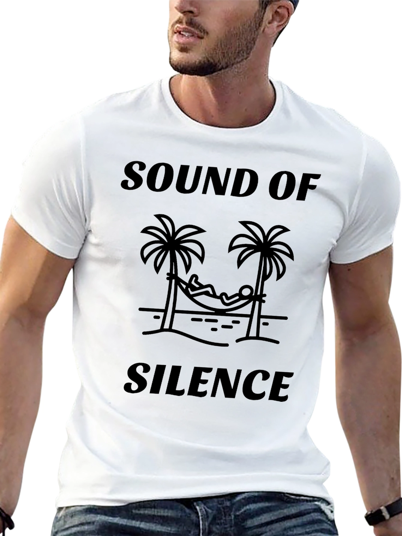 Sound of Silence Palm Tree Hammock Graphic Tee