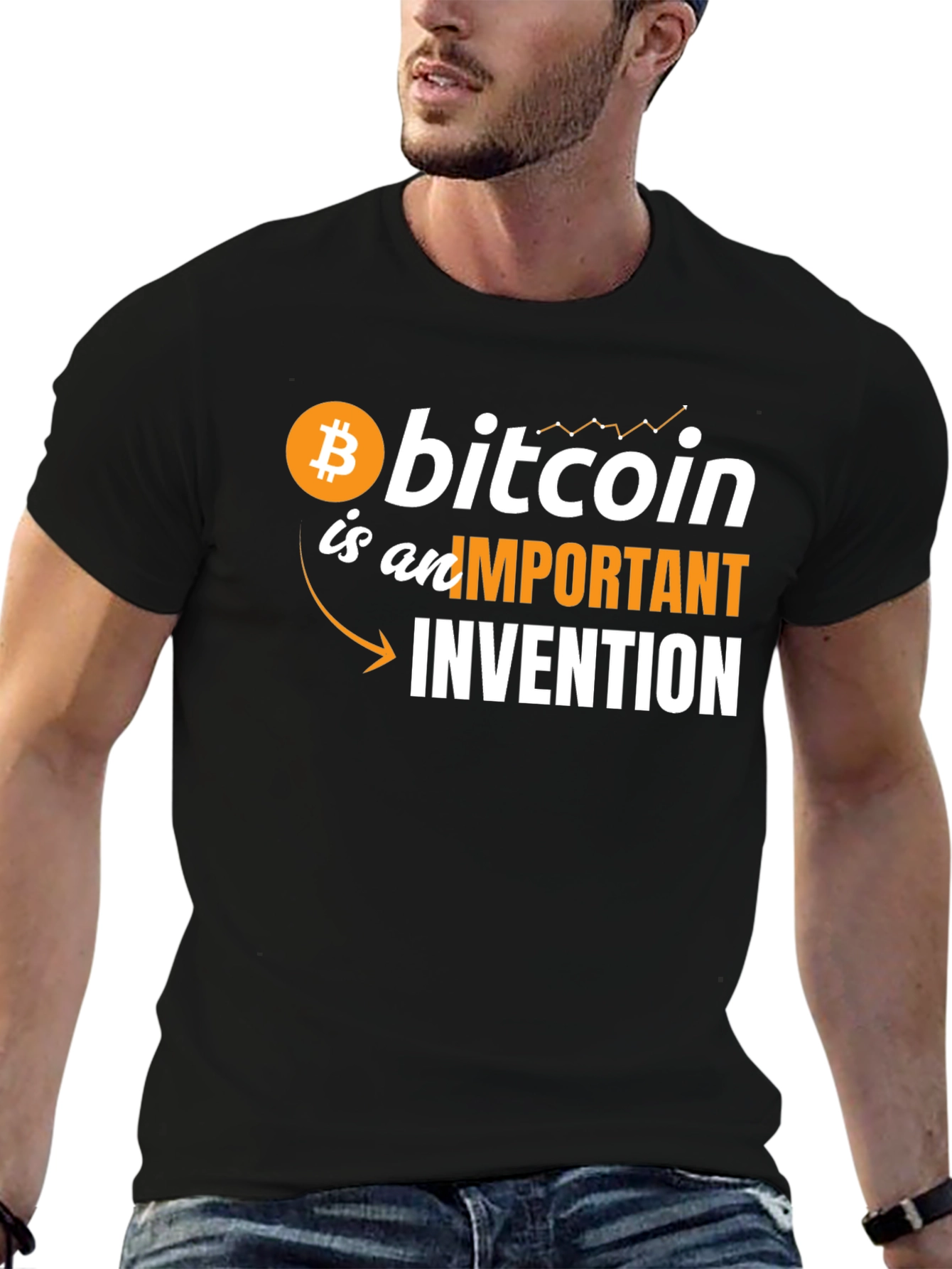 Bitcoin Important Invention Graphic Tee - Black