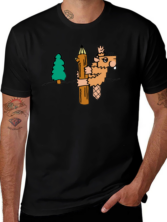Cartoon Beaver T-Shirt | Novelty Tee