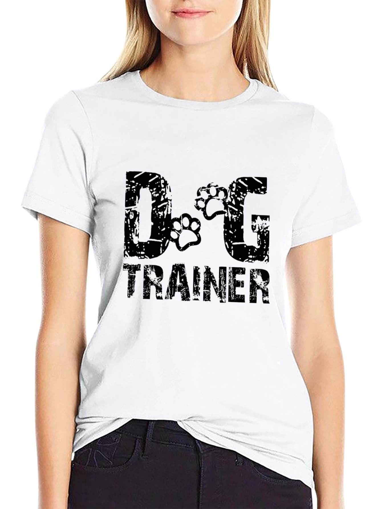 Dog Trainer Graphic Tee - Black Cotton T-Shirt