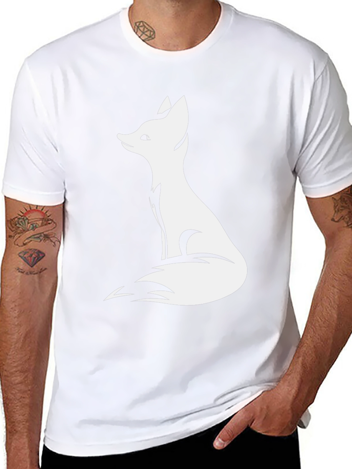 Fox Graphic Print Black T-Shirt