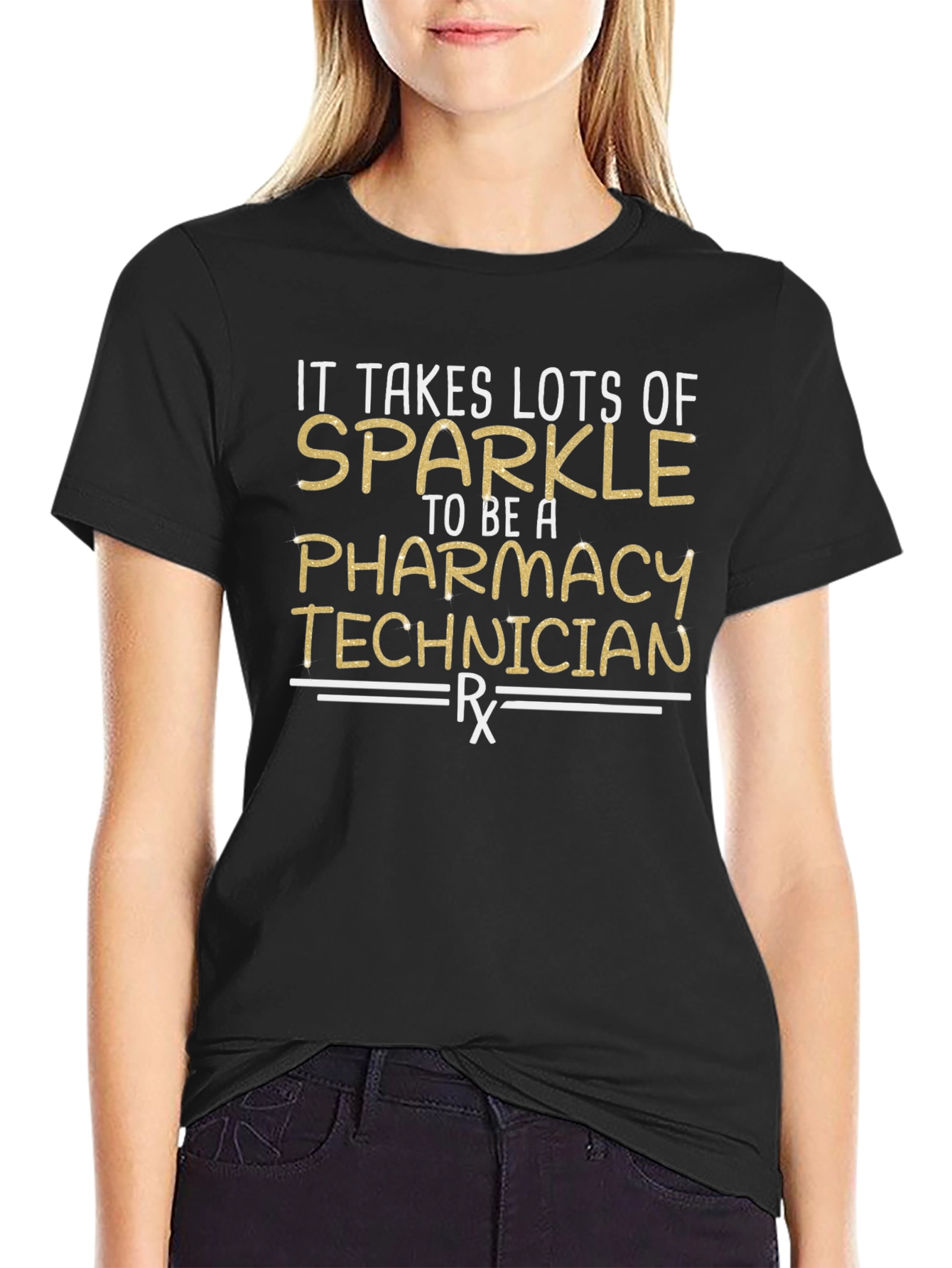 Sparkle Pharmacy Technician Black T-Shirt