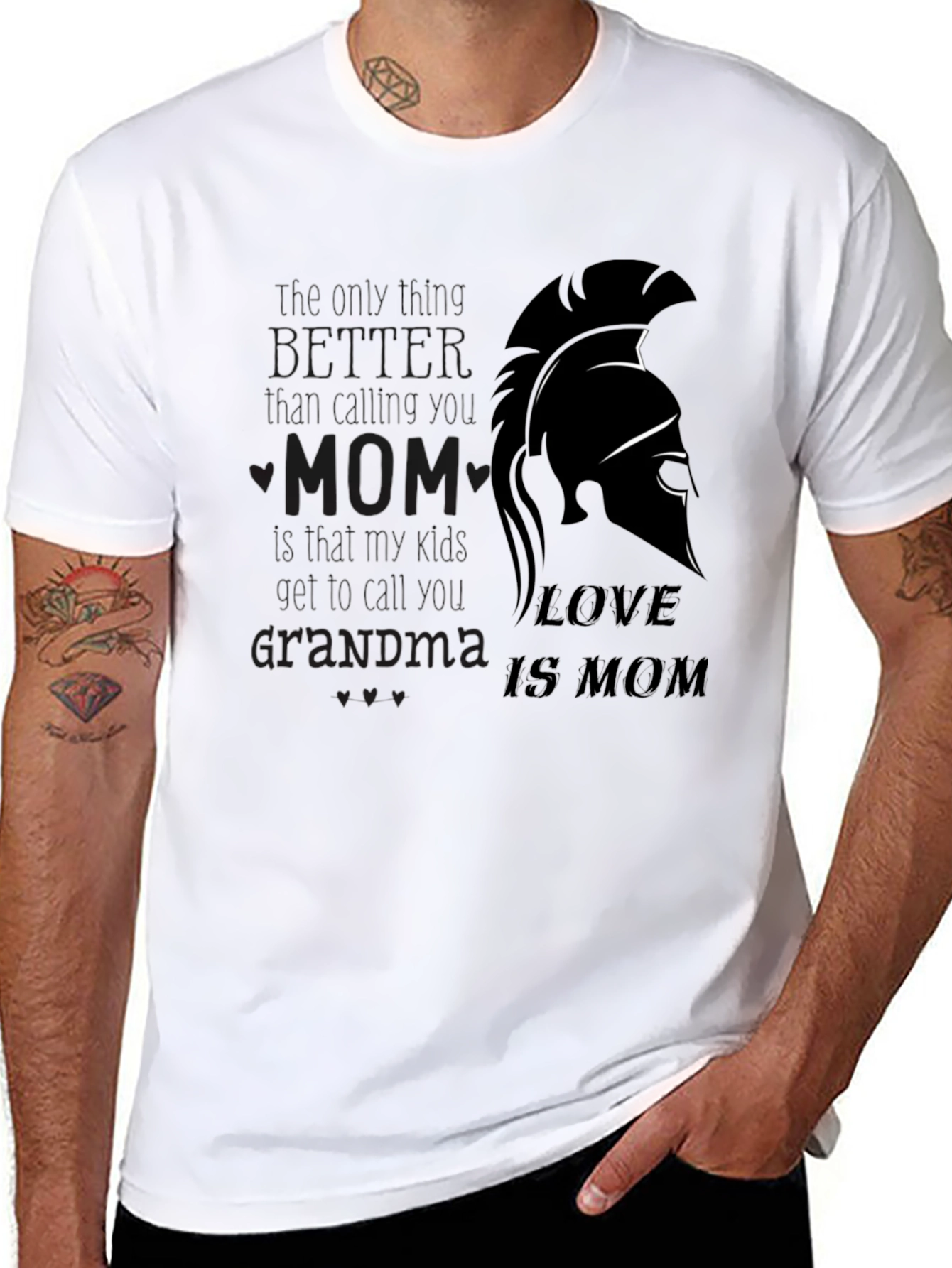 Love is Mom T-Shirt - Spartan Design Black Tee