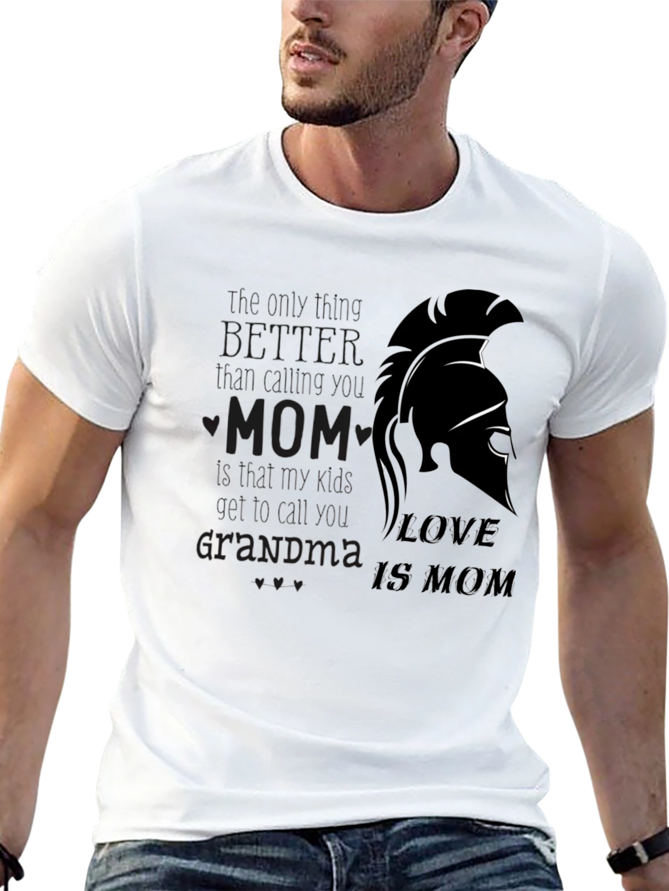 Love is Mom T-Shirt - Spartan Design Black Tee