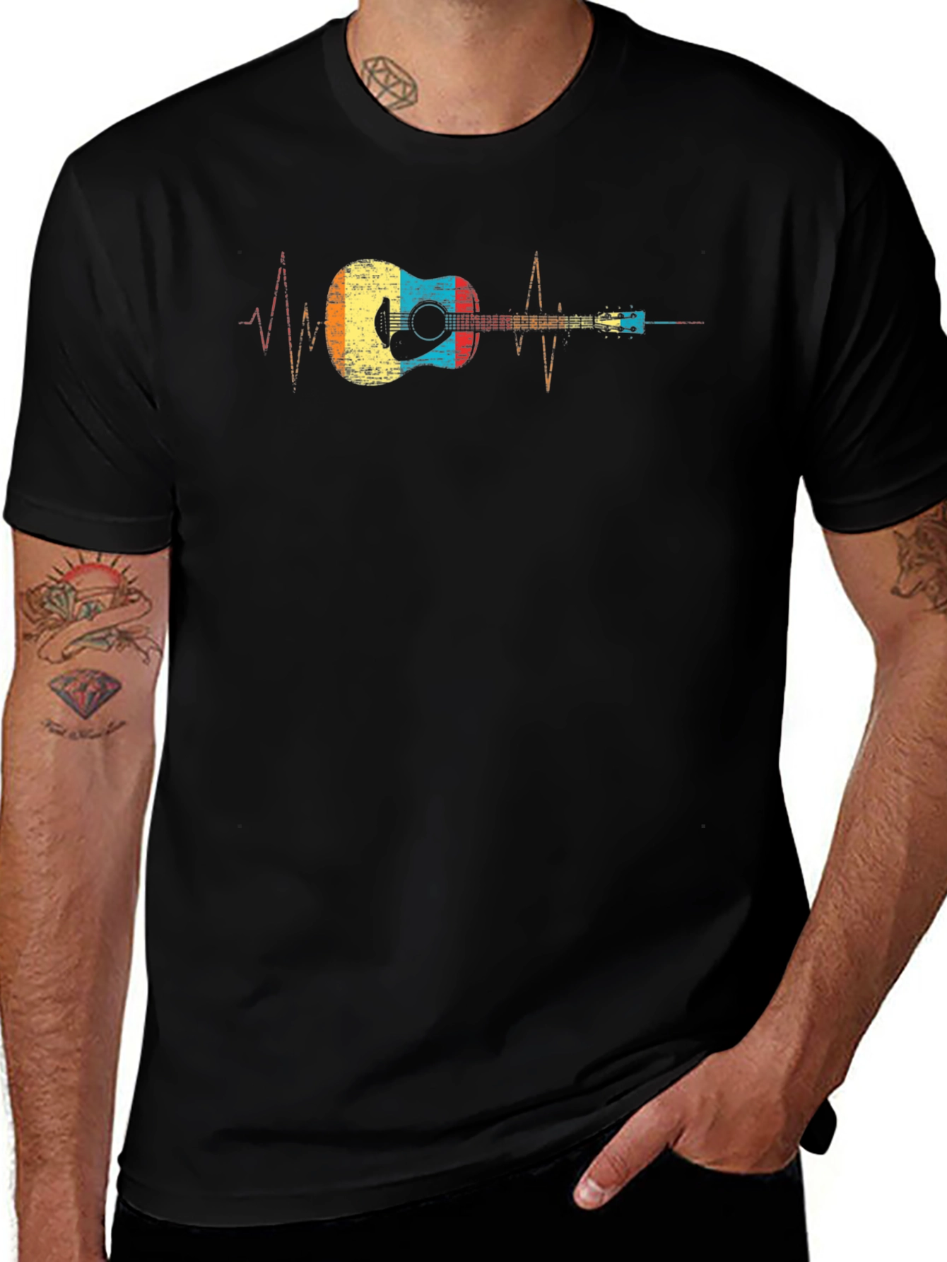 Guitar Heartbeat Graphic T-Shirt
