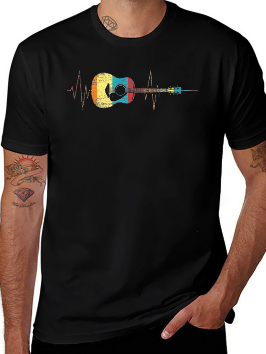 Guitar Heartbeat Graphic T-Shirt