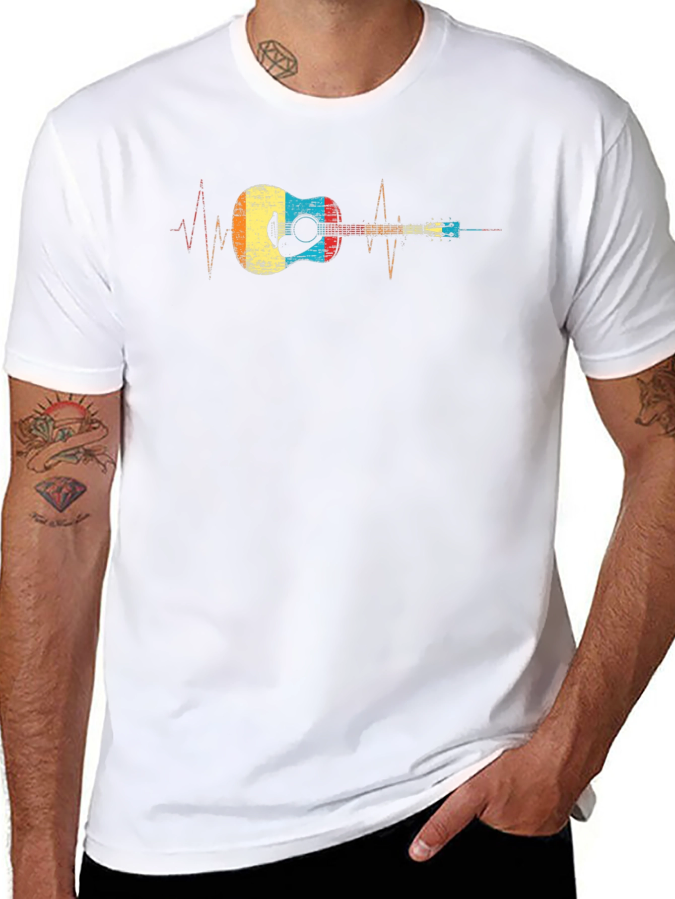 Guitar Heartbeat Graphic T-Shirt