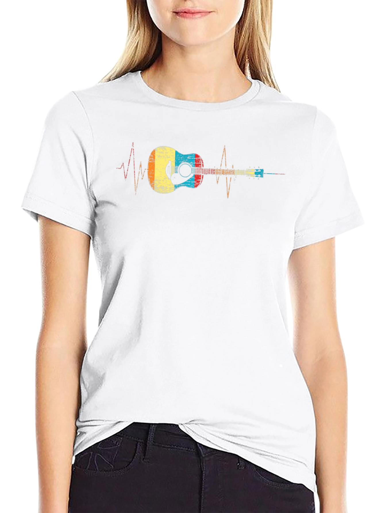 Guitar Heartbeat Graphic T-Shirt